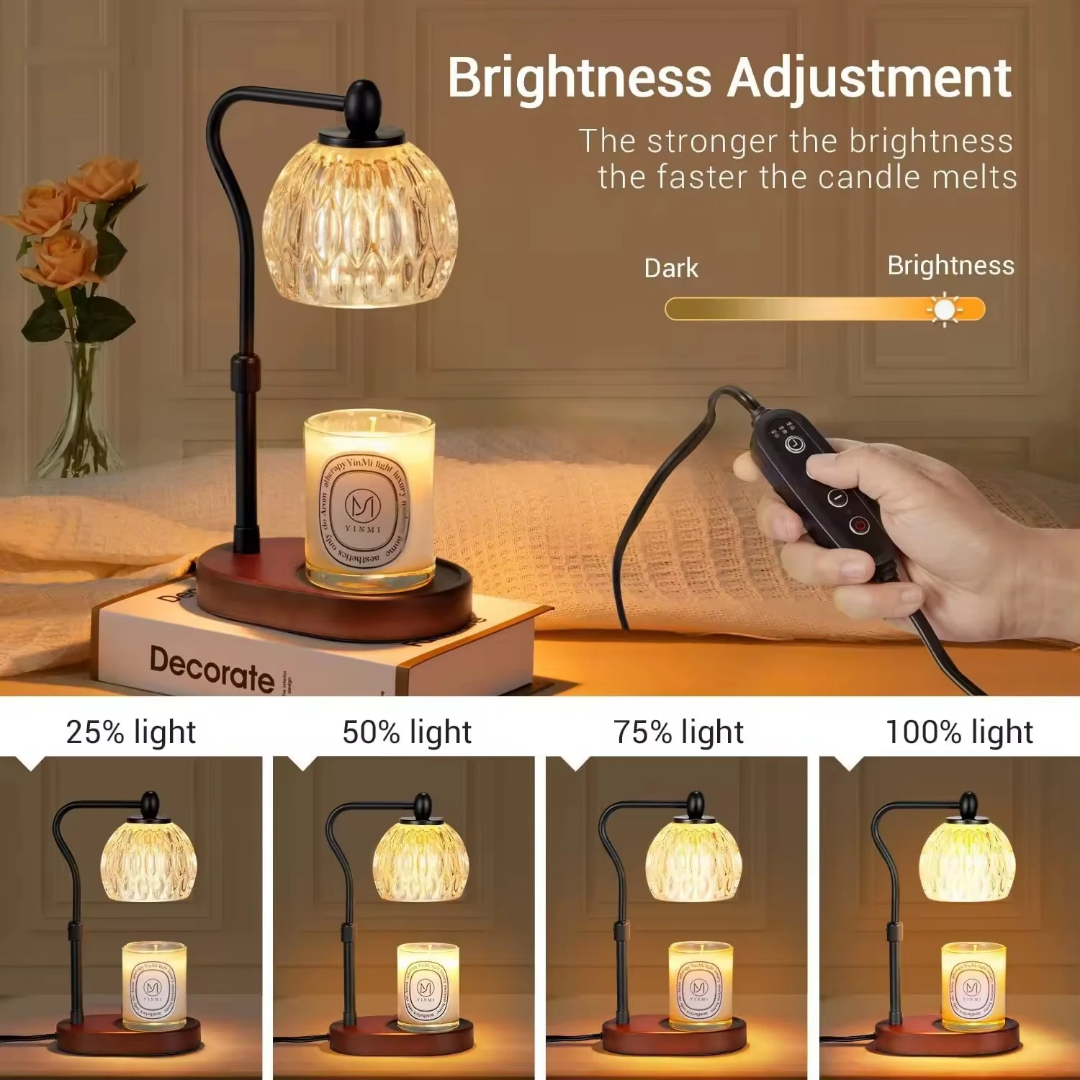 GlowAura Adjustable Candle Warmer Lamp