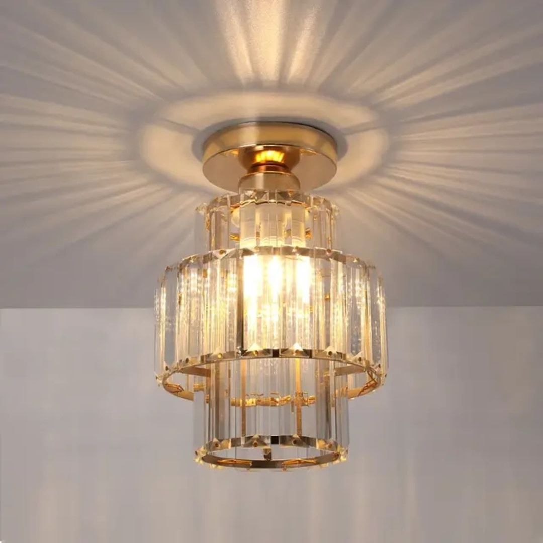 LED crystal double-layer ceiling lamp