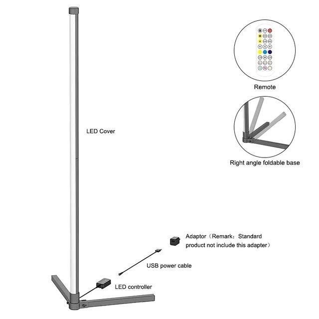 Corner LED RGB Floor Lamp